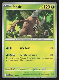 SV: Scarlet & Violet 151 Pinsir #127/165 Uncommon Pokemon Card - Image 1