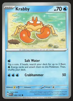 SV: Scarlet & Violet 151 Krabby #098/165 Common Pokemon Card - Image 1