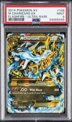 2014 POKEMON XY FLASHFIRE ULTRA RARE #108 M CHARIZARD EX PSA 9 - Image 1