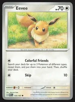 SV: Scarlet & Violet 151 Eevee #133/165 Common Pokemon Card - Image 1