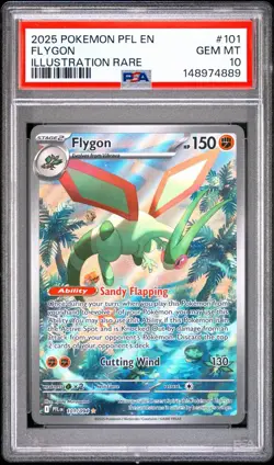 2025 POKEMON PFL EN-PHANTASMAL FLAMES ILLUSTRATION RARE #101 FLYGON PSA 10 - Image 1