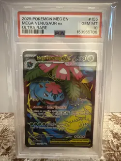 2025 Pokemon Mega Evolutions Mega Venasaur Ex Ultra Rare #155/132 PSA 10 - Image 1