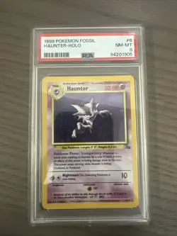 1999 Pokemon Fossil Haunter Unlimited HOLO 6/62 PSA 8 - Image 1