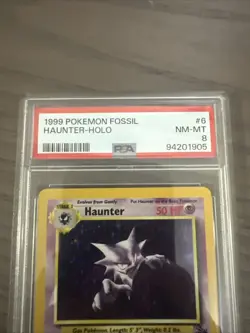 1999 Pokemon Fossil Haunter Unlimited HOLO 6/62 PSA 8 - Image 2