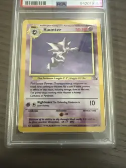 1999 Pokemon Fossil Haunter Unlimited HOLO 6/62 PSA 8 - Image 3