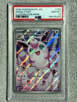 PSA 10 GM Pokemon Wigglytuff Phantasmal Flames Illustration Rare #105 2025 - Image 1