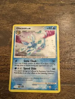 2008 POKEMON CARD RARE GLACEON HOLO 5/100 DPBP#161 STAGE 1 - Image 1