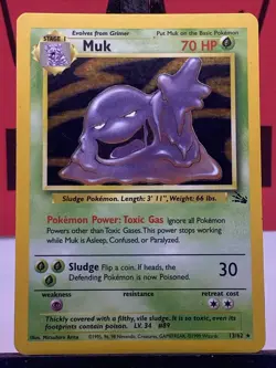 Muk 13/62 Fossil Holo Rare 1999 WOTC Pokemon TCG MP - Image 3