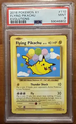 2016 POKEMON XY EVOLUTIONS #110 FLYING PIKACHU PSA 9 - Image 1
