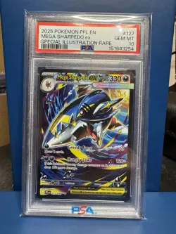 2025 Pokemon Phantasmal Flames Mega Sharpedo Special Illustration Rare PSA 10 - Image 1
