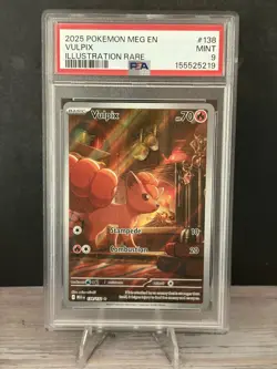 2025 Pokemon Mega Evolution Vulpix Illustration Rare #138/132 PSA 9 MINT - Image 1