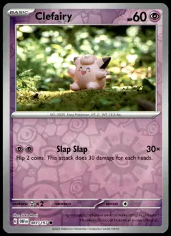 Clefairy 081/197 Common Obsidian Flames Pokemon Reverse Holo Near Mint - Image 1