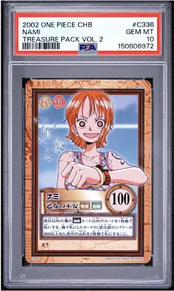 PSA 10 ONE PIECE CARDDASS HYPER BATTLE TREASURE PACK VOLUME 2 #C336 NAMI 2002 - Image 1