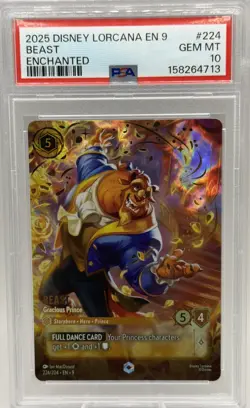 Disney Lorcana Beast Gracious Prince Enchanted 224/204 Fabled PSA 10 Graded - Image 1