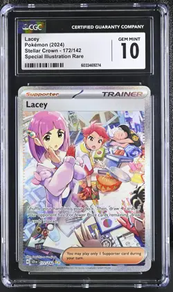Lacey #172/142 2024 Pokemon Stellar Crown CGC 10 POP 124 - Image 1