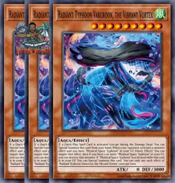 Yugioh! 3x Radiant Typhoon Varuroon, the Vibrant Vortex DOOD-EN016 Super Rare NM - Image 1
