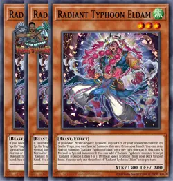 Yugioh! 3x Radiant Typhoon Eldam DOOD-EN013 Super Rare 1st Ed NM - Image 1