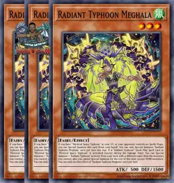 Yugioh! 3x Radiant Typhoon Meghala DOOD-EN012 Super Rare 1st Ed NM - Image 1