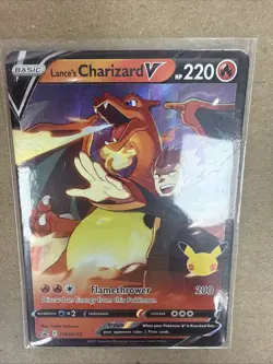 OVERSIZED Pokemon Celebrations Lance's Charizard V SWSH133 Promo JUMBO Card NM+ - Image 1