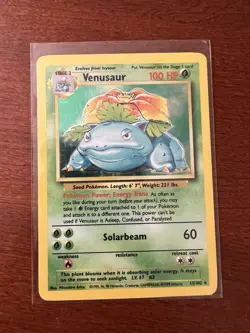 Pokemon TCG Venusaur Base Set Holo Unlimited Rare Card - Image 1