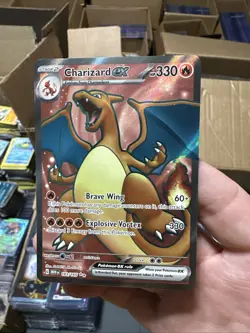Pokemon TCG Charizard EX Full Art Holo Card 183/165 Scarlet & Violet 151 Series - Image 1