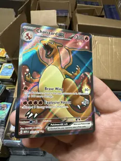 Pokemon TCG Charizard EX Full Art Holo Card 183/165 Scarlet & Violet 151 Series - Image 3