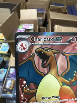 Pokemon TCG Charizard EX Full Art Holo Card 183/165 Scarlet & Violet 151 Series - Image 4