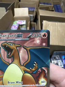 Pokemon TCG Charizard EX Full Art Holo Card 183/165 Scarlet & Violet 151 Series - Image 5