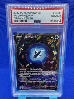 Pokemon Lumineon V GG39/GG70 2023 Crown Zenith Ultra Rare Card - PSA 10 GEM MINT - Image 1