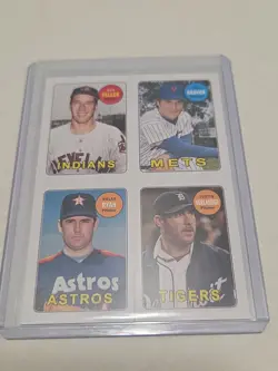 Topps 2013 Archives 1969 4-In-1 Stickers #69S-FSRV Feller Seaver Ryan Verlander - Image 1