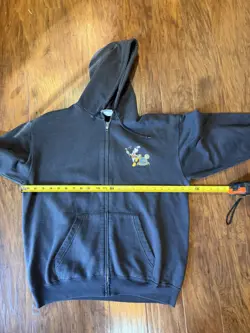DISNEYLAND 50TH ANNIVERSARY DISNEY BLACK ZIP UP HOODIE SWEATSHIRT CASTLE Fits L - Image 4