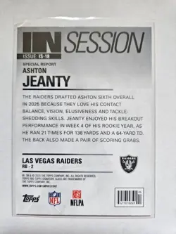 2025 Topps Signature Class #IS-18 Ashton Jeanty In Session - Image 2
