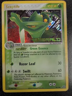 Pokemon TCG Sceptile Holo Rare Card 10/106 EX Emerald 2005 Stamped - Image 1