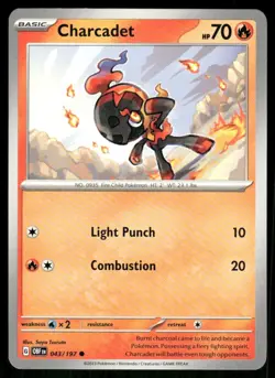 Charcadet 043/197 Obsidian Flames Pokemon TCG trading card - Image 1