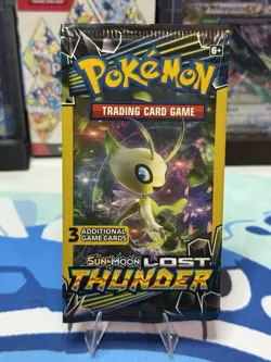 Pokemon TCG Lost Thunder 3-Card Booster Pack Factory Sealed - Image 1