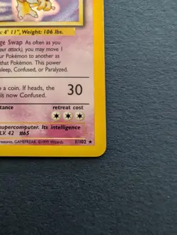 Alakazam 1/102 Base Set - Holo Pokemon Card - NM - Image 4