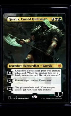 MTG Magic The Gathering Throne of Eldraine Borderless Garruk Cursed Huntsman LP - Image 1