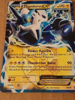 Pokemon Thunderus EX BW 81 Black Star Holo Promo NM See Pictures - Image 2