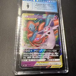 Pokemon CGC 9 Espeon & Deoxys Tag Team GX Unified Minds 72/236 Holo Ultra Rare - Image 1