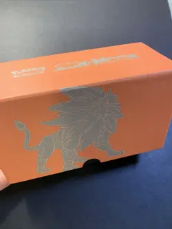 1x EMPTY Pokemon Sun & Moon Base Set Elite Trainer Box ETB Solgaleo Orange - Image 1