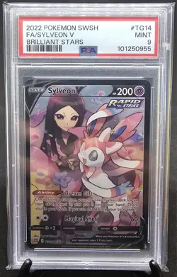 PSA 9 MINT Sylveon V TG14/TG30 Pokemon Sword & Shield Brilliant Stars 2022 - Image 1
