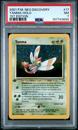 YANMA Neo Discovery 1st Edition Holo Rare #17 PSA 7 Vintage Pokemon - Image 1