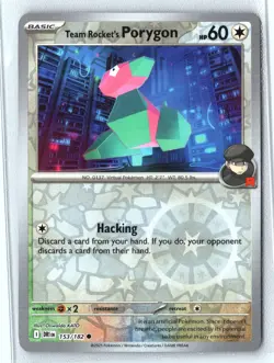 Team Rocket's Porygon 153/182 Pokemon Scarlet & Violet Destined Rivals Reverse - Image 1