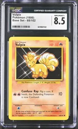 CGC 8.5 VULPIX 68 BASE SET POKEMON NM MINT - Image 1