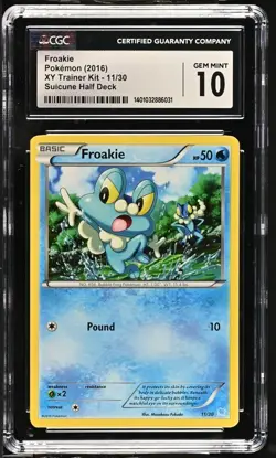 *POP 2* CGC 10 Froakie 11/30 Pokemon 2016 XY Trainer Kit Suicune Half Deck - Image 1
