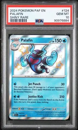 2024 POKEMON PAF EN-PALDEAN FATES SHINY RARE #124 PALAFIN PSA 10 - Image 1