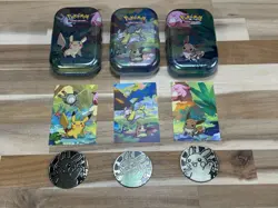 ✅Pokemon ✅Kanto Friend ✅Mini Tin ✅Pikachu ✅Eevee ✅Yamper ✅TIN ART COIN🛑No Packs - Image 1
