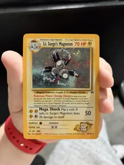 Pokemon TCG Lt. Surge’s Magneton Gym Heroes 8/132 Holo Rare LP Vintage Card WOTC - Image 1