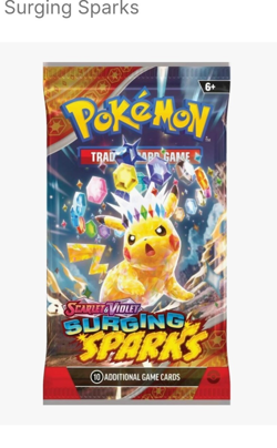Pokemon Scarlet & Violet Surging Sparks Booster Pack 10 Cards English Pikachu - Image 1