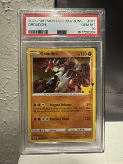 Pokemon 2021 Groudon Holo Rare Card 17/100 PSA 10 Celebrations - Image 1